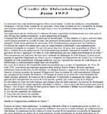 Code de Déontologie Médicale